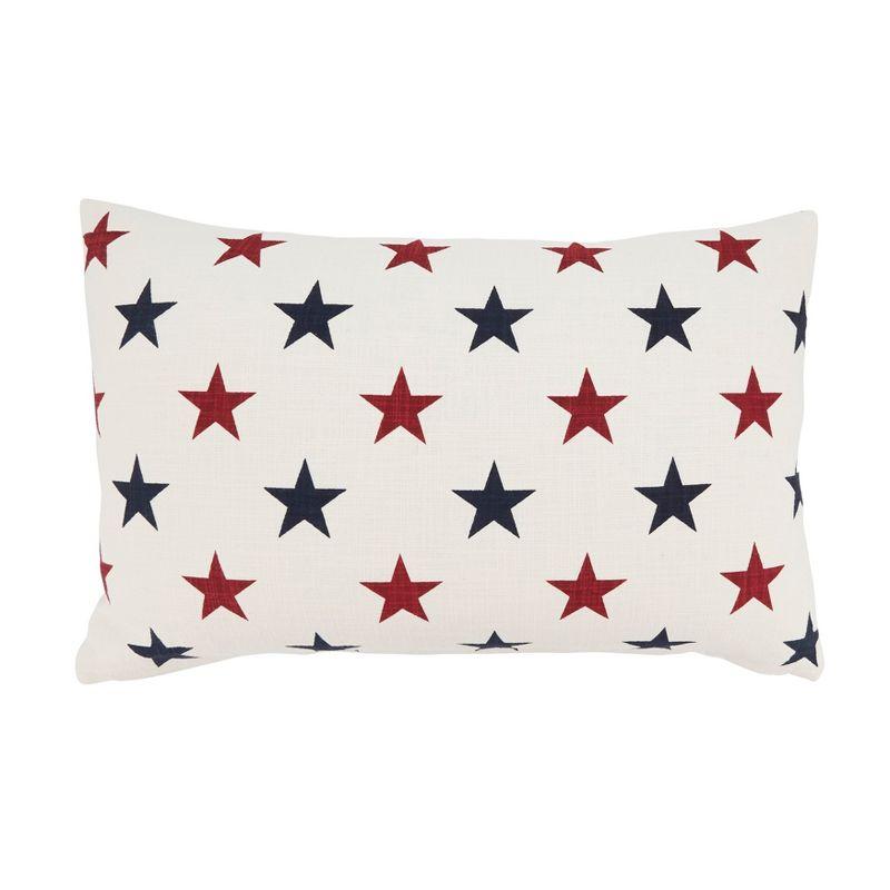 Americana Stars Red and Blue Cotton Throw Pillow