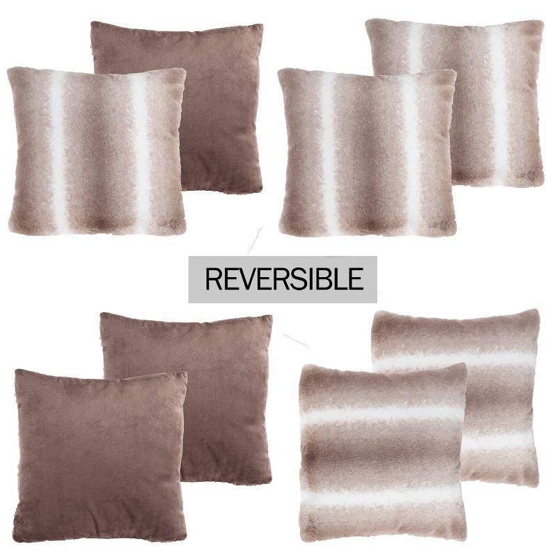 Hastings Home Throw Pillows - Two 17-Inch Variegated Square Decorative Cushions for Couch, Living Room, and Bedroom Accent Decor (Set of 2)