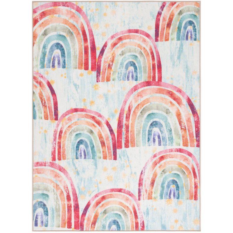 Kids Playhouse KPH252 Power Loomed Machine Washable Slip Resistant Area Rug - Blue/Ivory - 6'7"x9' - Safavieh Kids