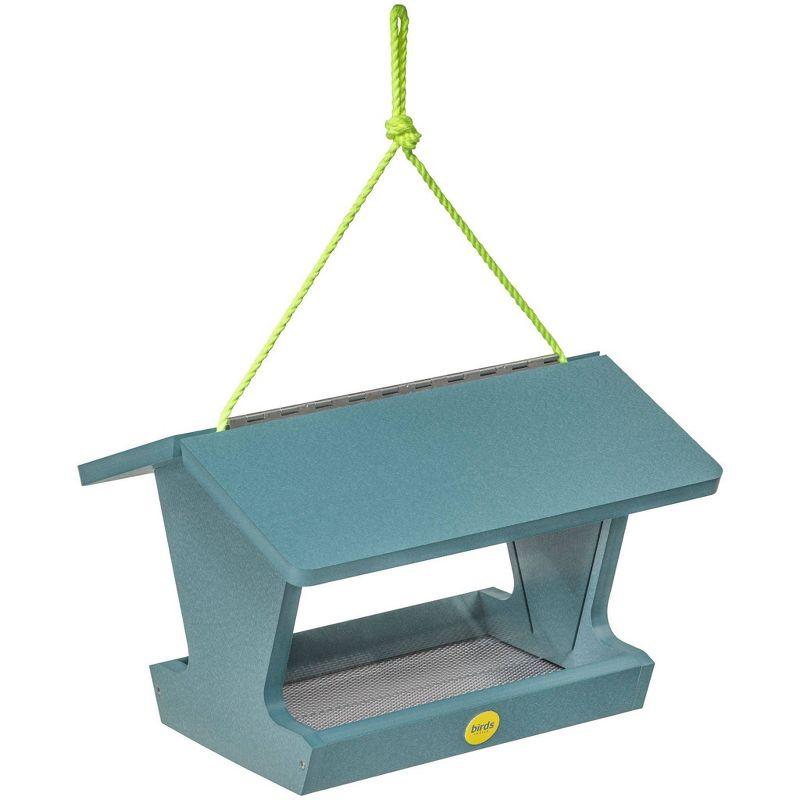 Birds Choice 8.5" Color Pop Collection Recycled Plastic Hanging Hopper 2-Sided Bird Feeder