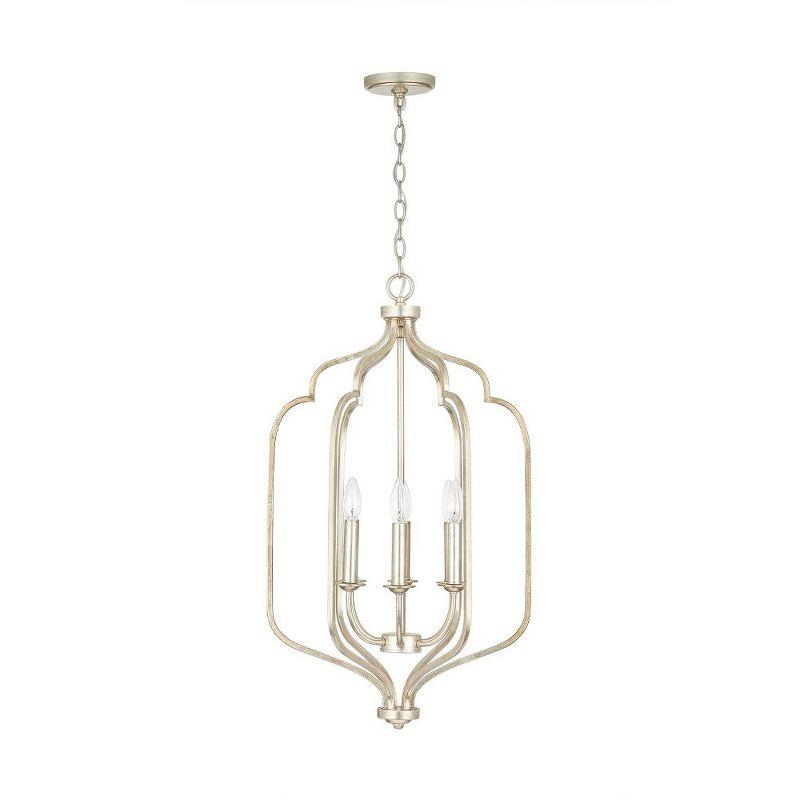 Elegant Ophelia 6-Light Winter Gold Chandelier with Distressed Finish