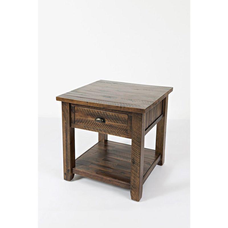 Jofran,Artisan's Craft Rustic Farmhouse Distressed Solid Wood End Table