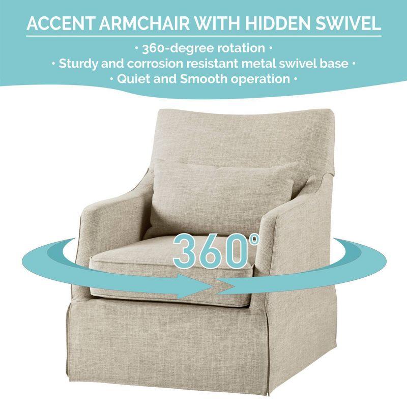 Martha Stewart London 360°Swivel Armchair with Lumbar Pillow