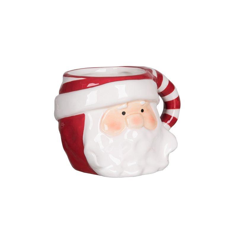 White and Red Ceramic Santa Christmas Mug