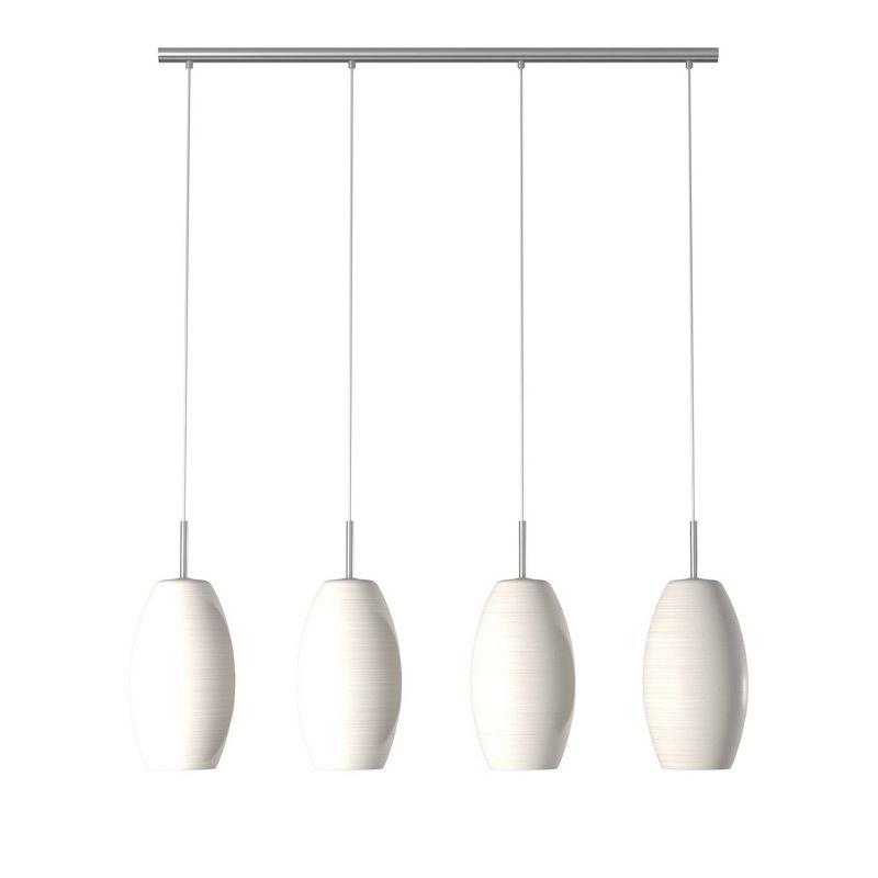 Batista 1 Multi Light Pendant Ceiling Light 39.5 " Matte Nickel - Eglo: ETL Listed, Glass Dome Shades, Steel Body