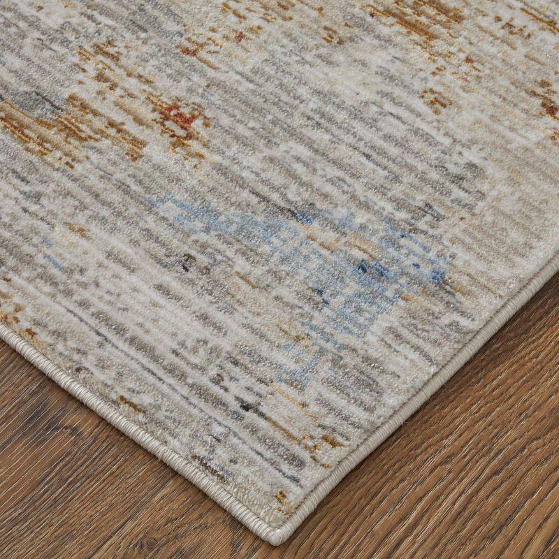 Sonora Modern Abstract Ivory/Blue/Red Area Rug