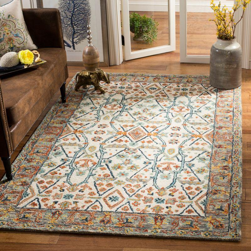 Aspen APN308 Hand Tufted Indoor Accent Rug - Ivory/Blue - 4'x6' - Safavieh