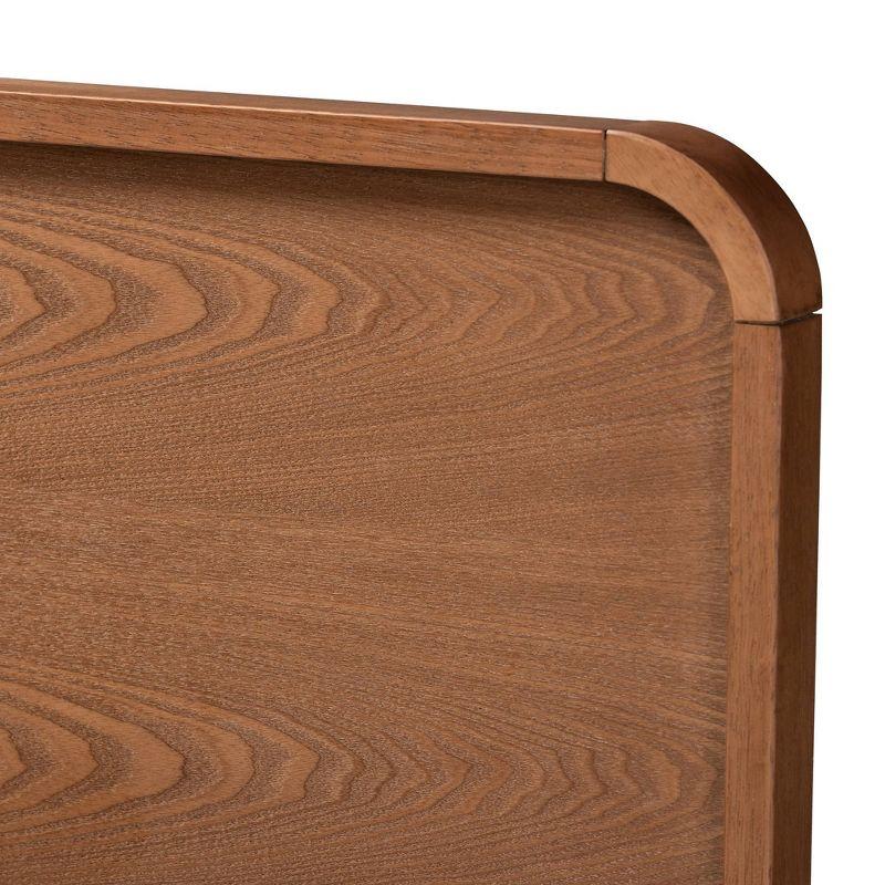 Queen Demeter Ash Walnut Finished Wood Platform Bed Brown - Baxton Studio: Mid-Century Modern Design, Rubberwood Frame, No Box Spring Needed