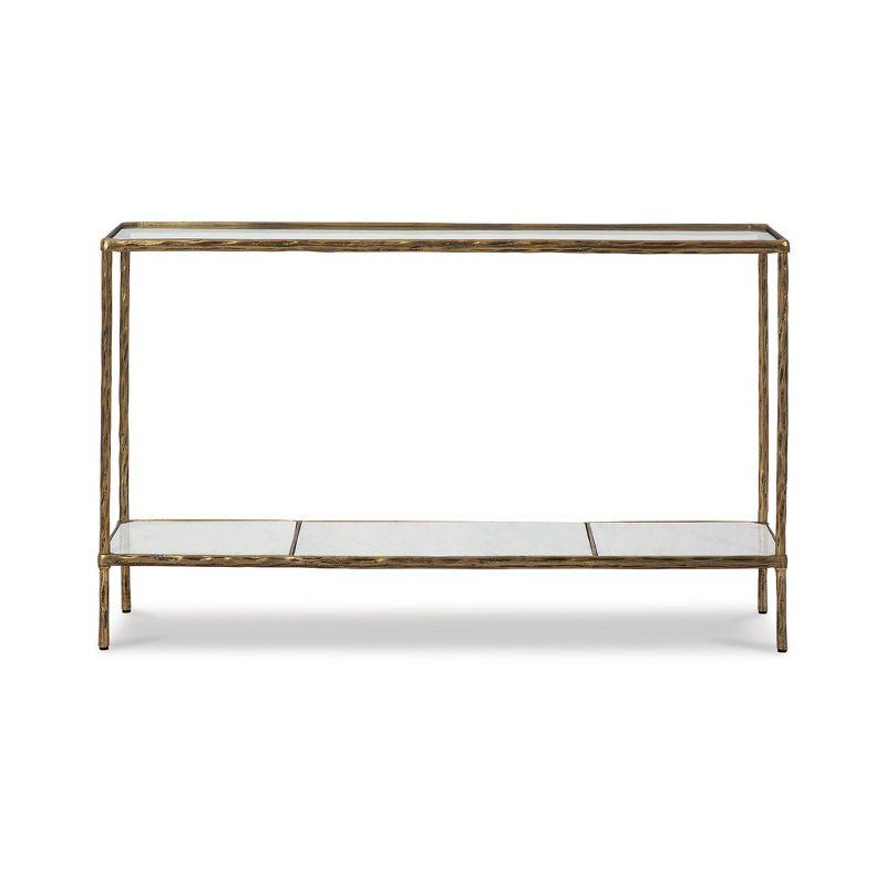 Signature Design by Ashley Casual Ryandale Console Sofa Table, Antique Brass Finish