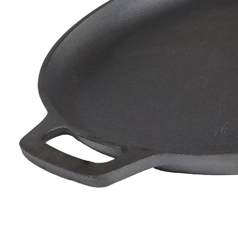 Sunnydaze 13.75" Cast Iron Pizza Pan with Handles