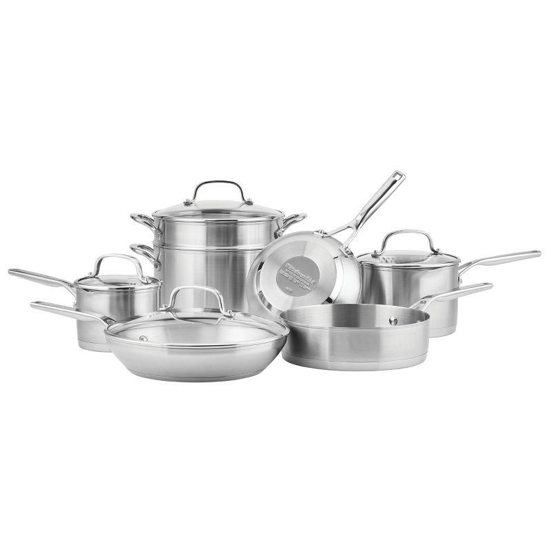 3-Ply Stainless Steel and Aluminum Non-Stick Cookware Set