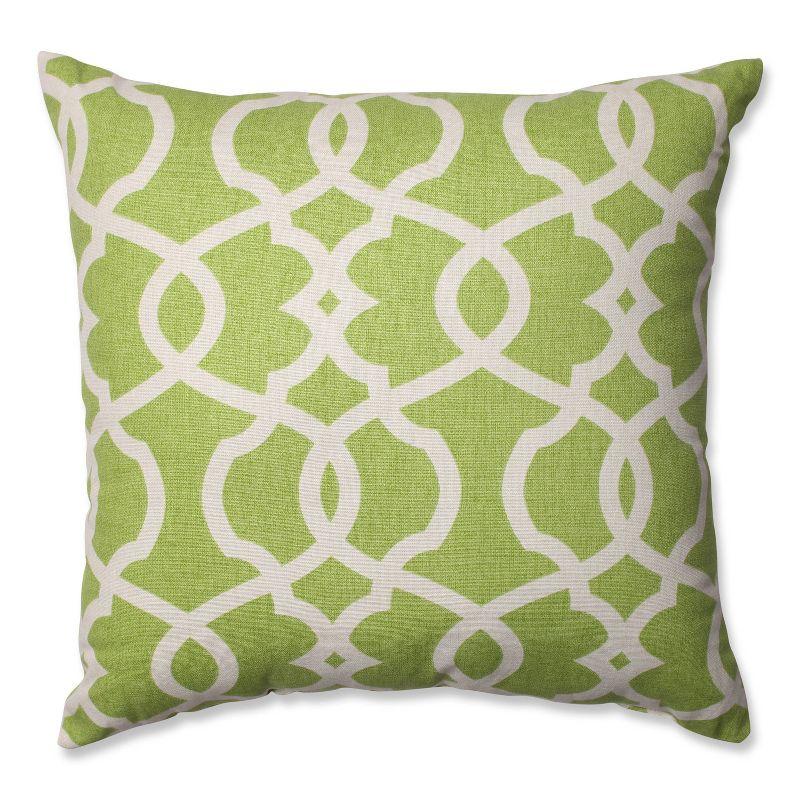 Lattice Damask Cotton Reversible Throw Pillow