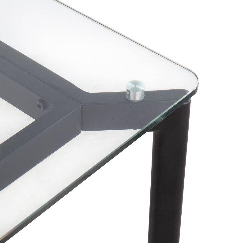 Masters Modern Computer Desk Steel/Glass Black/Clear - LumiSource: Mid-Century Style, Tempered Surface, No Storage