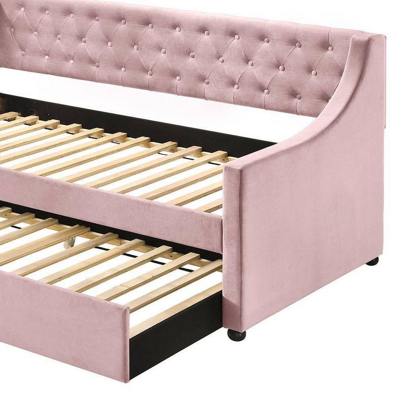 Acme Furniture Twin/Full Lianna Bed Pink Velvet