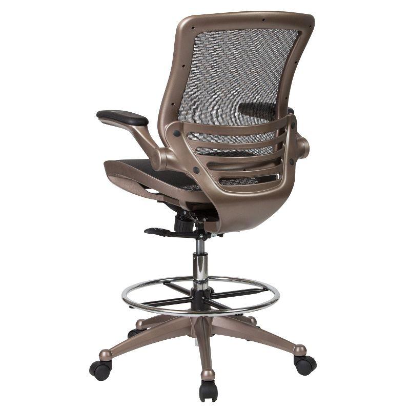 Flash Furniture Mignone Mid-Back Transparent Mesh Office Chair with Flip-Up Arms