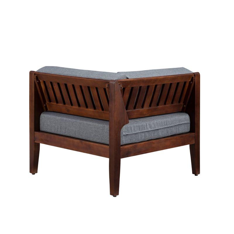 Summerlyn Outdoor Acacia Wood Corner Chair with Cushion Walnut - Linon: Weather-Resistant, Polyester, Foam Fill