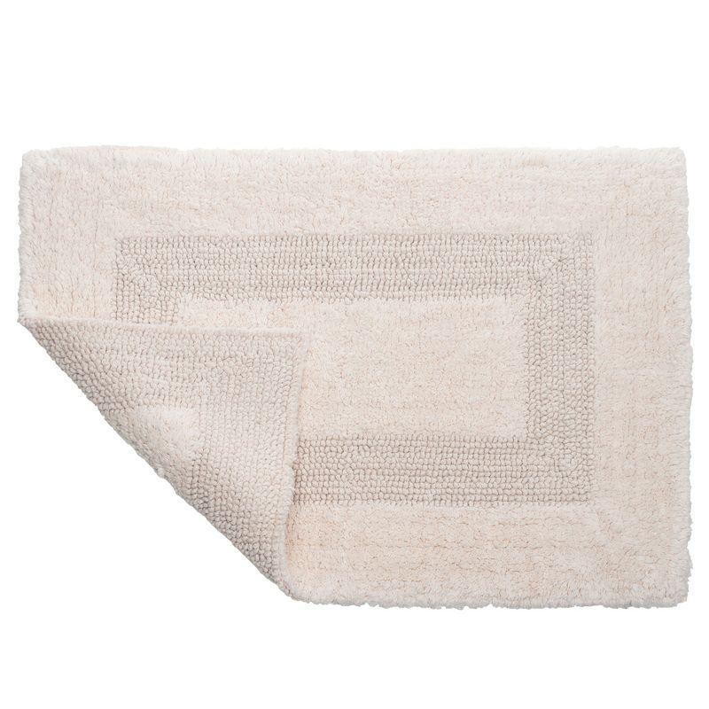 Ivory Cotton Reversible Bath Mat Set - 2 Pieces