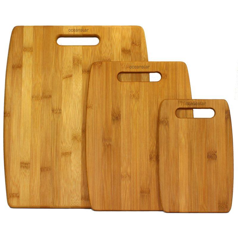 Oceanstar 3-Piece Natural Bamboo Cutting Board Set