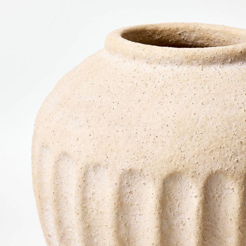 Short Carved Ceramic Vase - Threshold™ designed with Studio McGee: 6.75" Terracotta Tabletop Decor