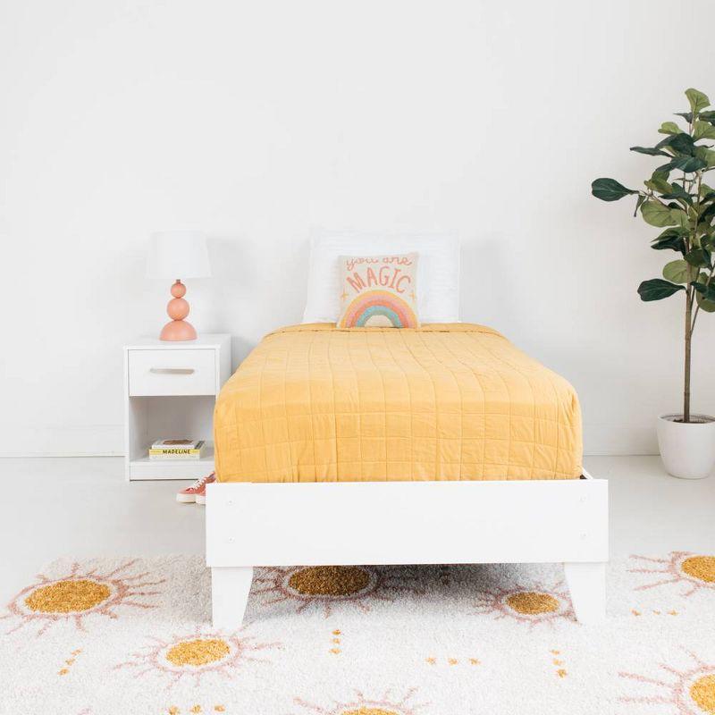 Twin Piperton Platform Bed White - Signature Design by Ashley: Modern Style, No Box Spring Needed