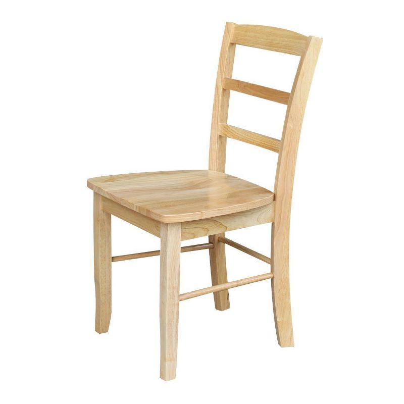 Natural Wood Ladderback High Side Chair Set