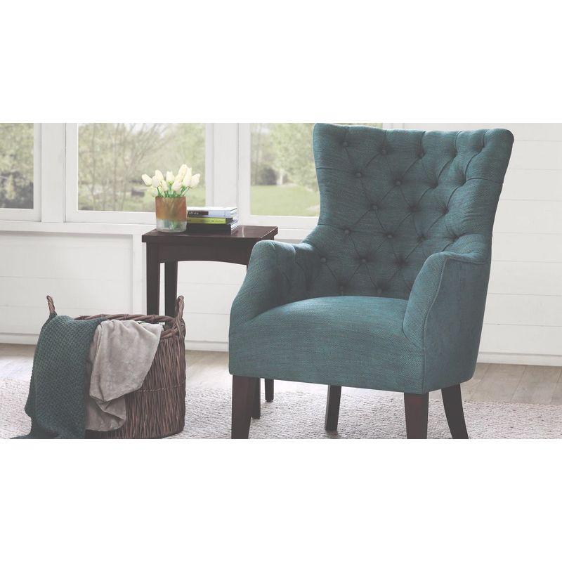 Ivory Elegance Tufted Wingback Accent Chair with Tapered Legs