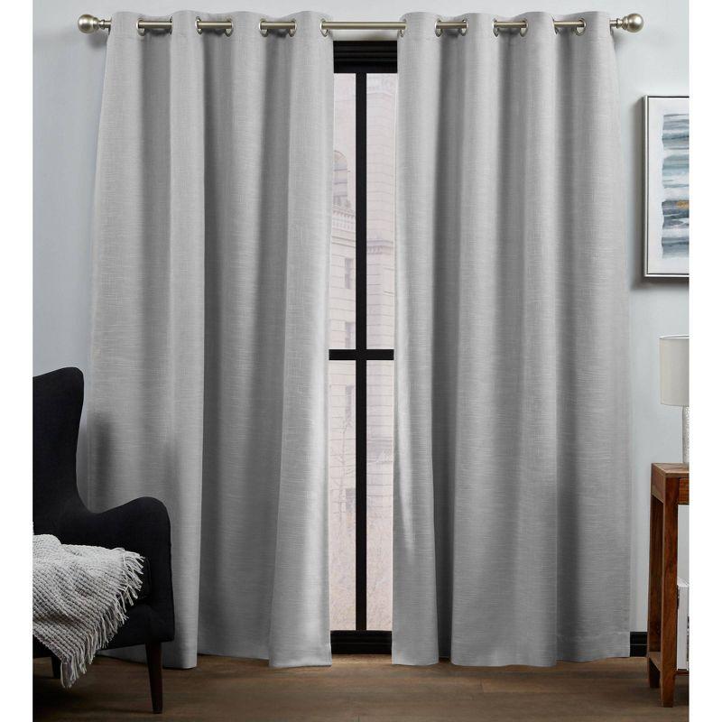 Silver Blackout Grommet Top Curtain Panels, Set of 2