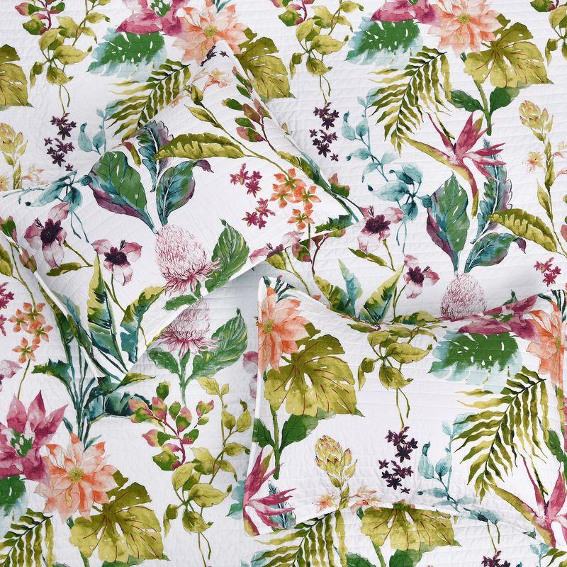 Malana Tropical Quilt Set - King Quilt and Two King Pillow Shams Multi - Levtex Home