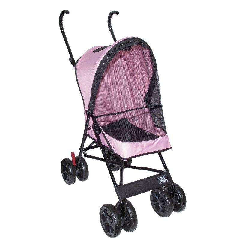 Pink Nylon Travel Lite Pet Stroller for Small Dogs