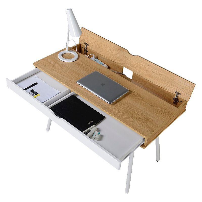 Modern Multi Storage Computer Desk with Cable Management - Techni Mobili: Laminated, Steel Legs