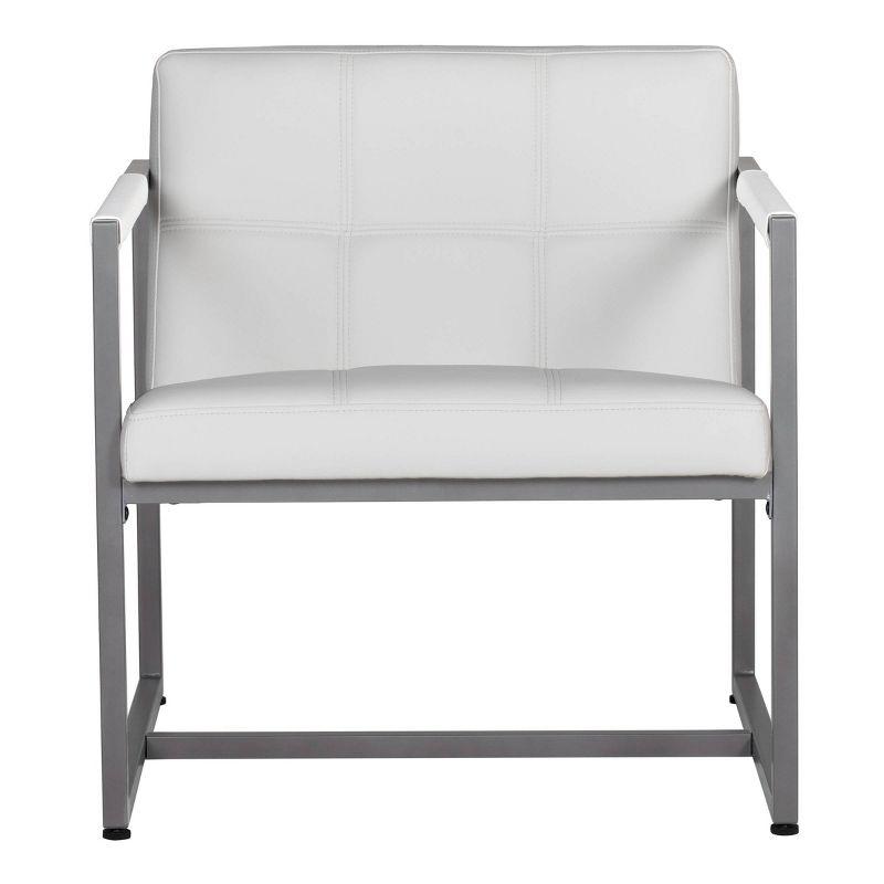 Camber Accent Chair White - Studio Designs Home: Mid-Century Faux Leather, Metal Frame, 250lbs Capacity