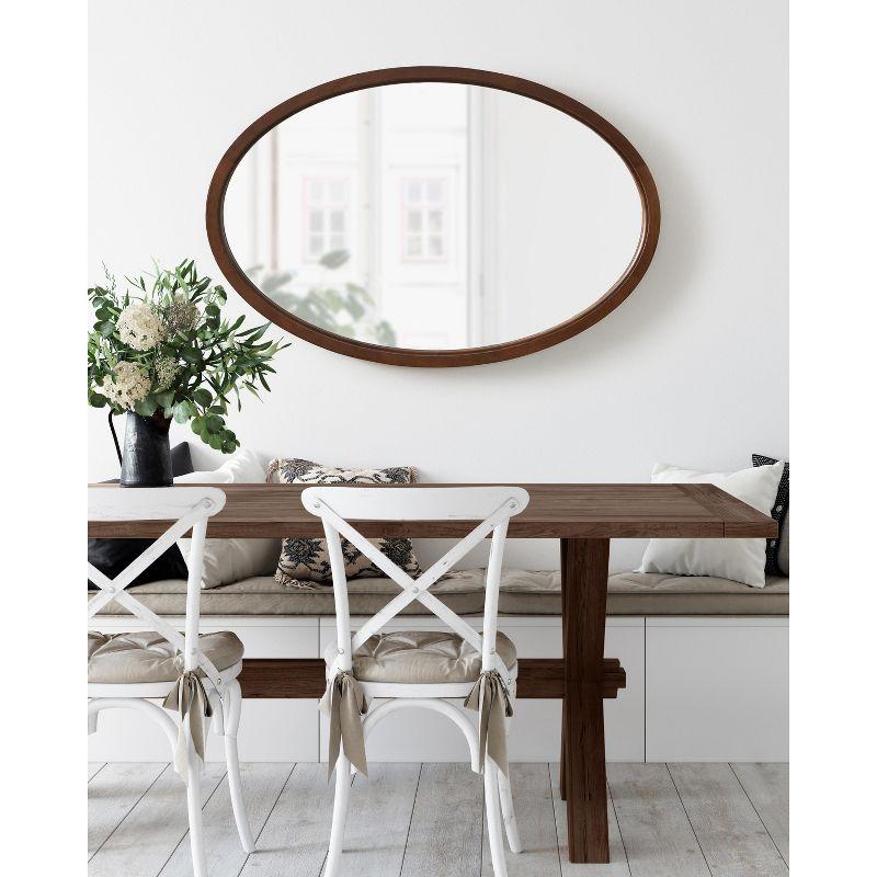 Kate and Laurel Hogan Wood Oval, 24x36, Walnut Brown