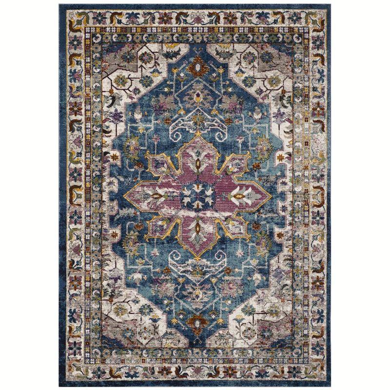 Aria ARA160 Power Loomed Area Rug - Blue/Creme - 8'9"x11'9" - Safavieh.