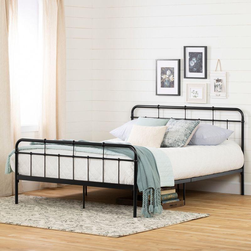 Queen Gravity Metal Platform Bed Black - South Shore