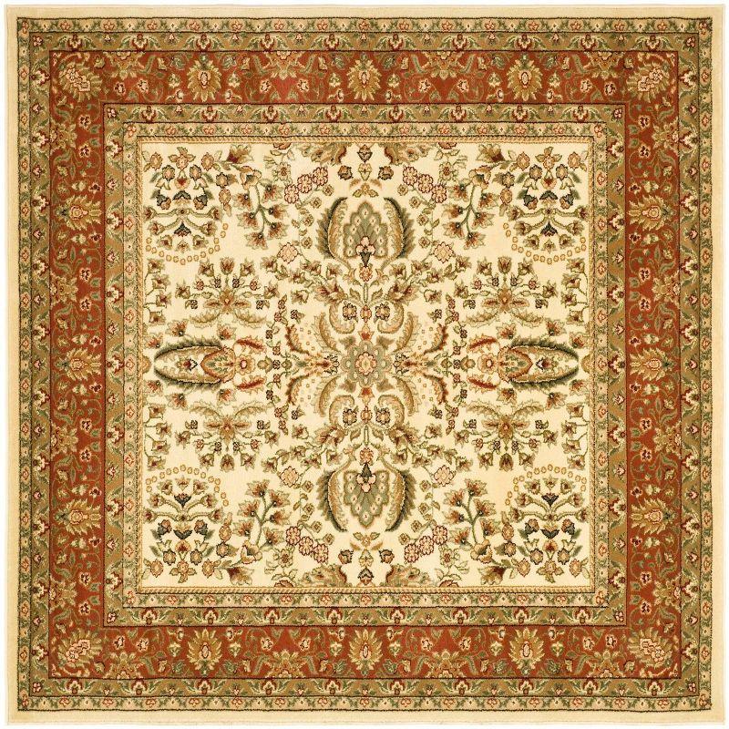 Lyndhurst LNH214 Power Loomed Area Rug - Ivory/Rust - 8'x8' - Safavieh.