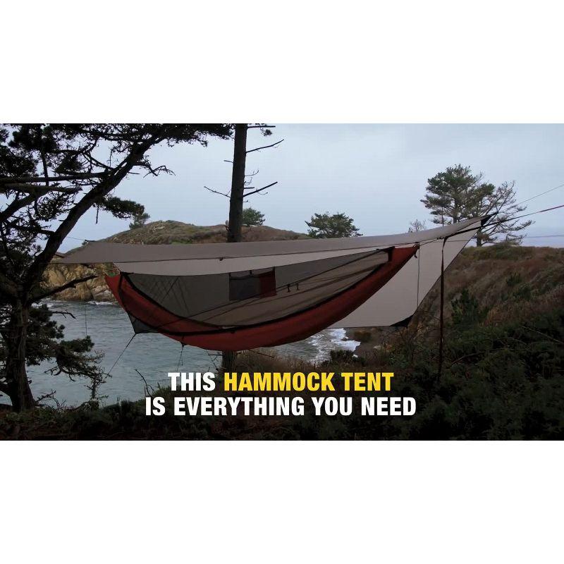 Kammok Mantis All-In-One  All-Season Hammock Tent For Camping/Backpacking with Mosquito Net, Rainfly, Quick Setup, Nylon | 1-Person | Pine Green