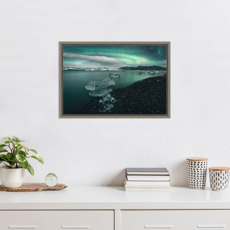 Amanti Art Jokulsarlon Iceland by Antonio Carrillo Lopez Canvas Wall Art Print Framed 23-in. x 16-in.