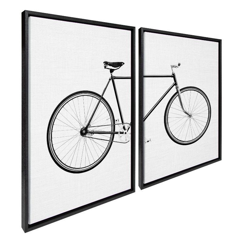 2pc 23" x 33" Sylvie Bicycle by Simon Te of Tai Prints Farmed Wall Canvas Black - Kate & Laurel All Things Decor
