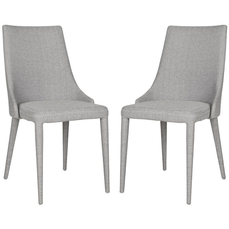 Summerset 19" H Leather Side Chair (Set of 2) - FOX2014 - Grey - Safavieh Couture