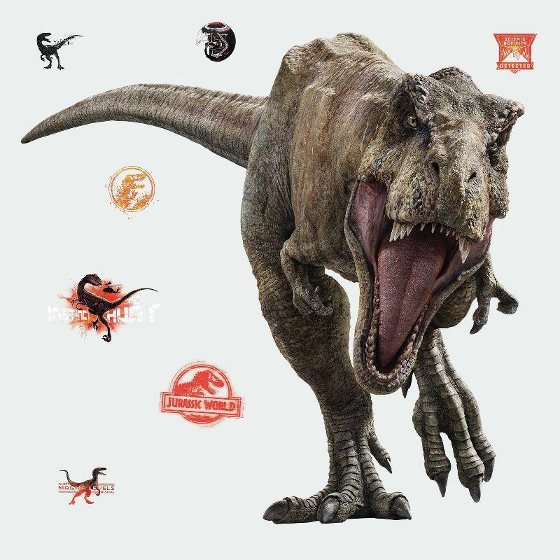 Jurassic World Fallen Kingdom T-Rex Giant Peel and Stick Wall Decals by RoomMates