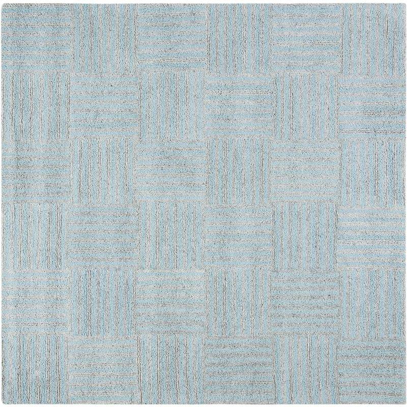 Abstract ABT602 Handmade Indoor Area Rug - Blue/Grey - 6'x6' - Safavieh
