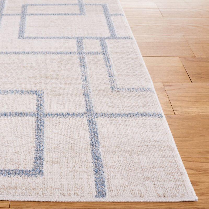 Blair Geometric Gray Synthetic Washable Area Rug