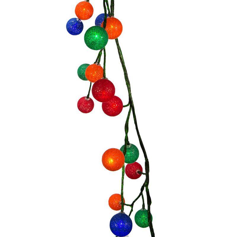 Festive 6-Foot Green Garland with Multicolor LED Cotton Lights