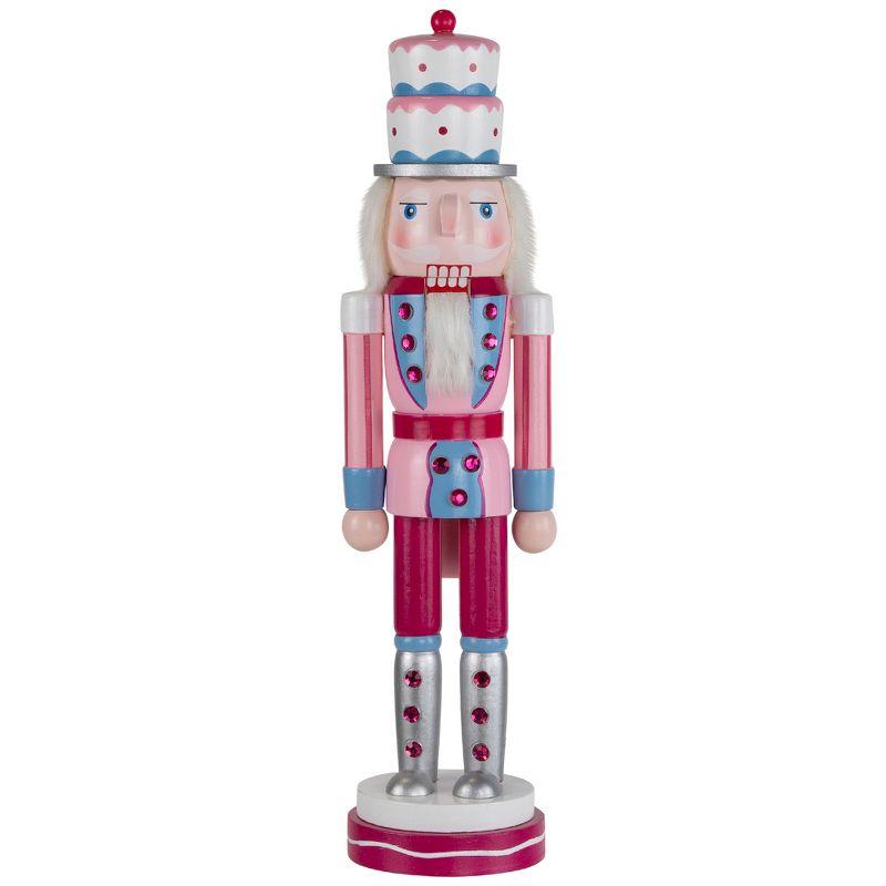 Cake King Nutcracker Christmas Figure - 15" - Pink And Blue