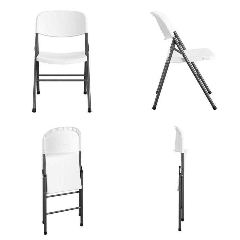 COSCO Commerical Plastic Folding Chairs, 4-Pack, White Speckle