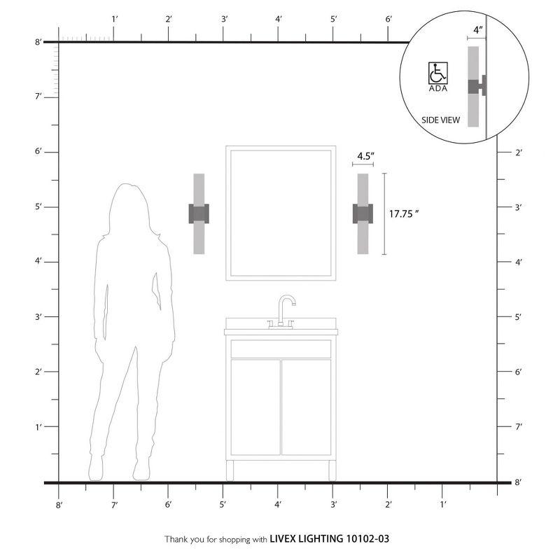 Livex Lighting Aero 2 - Light Vanity in  White/Brushed Nickel