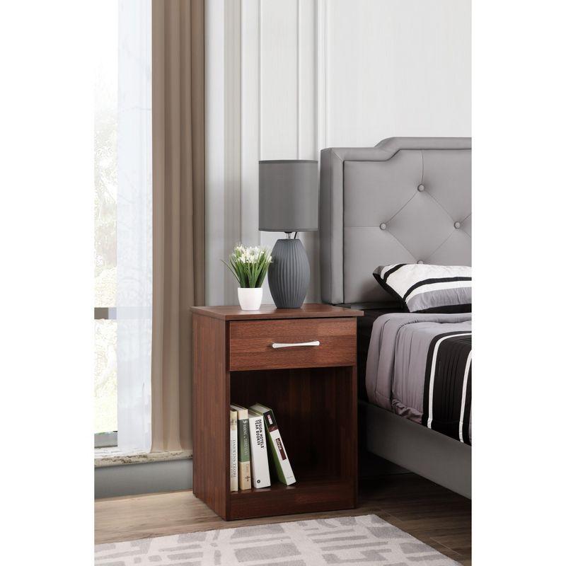 Passion Furniture Lindsey 1-Drawer Cherry Nightstand (24 in. H x 18 in. W x 16 in. D)