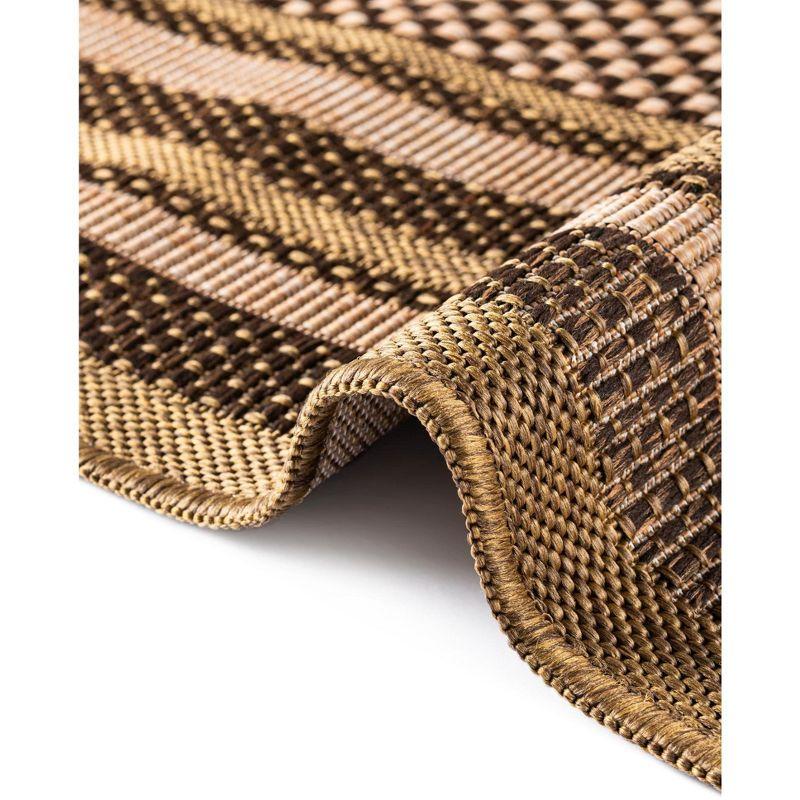 Unique Loom 5' 3 x 8' 0 Light Brown Outdoor Border Multi Border Area Rug