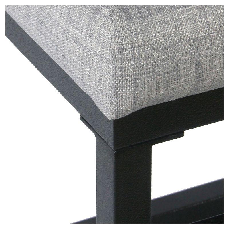 HomePop 24" Open Back Metal Counter Height Barstool Light Gray: Upholstered Square Seat, No Assembly Required