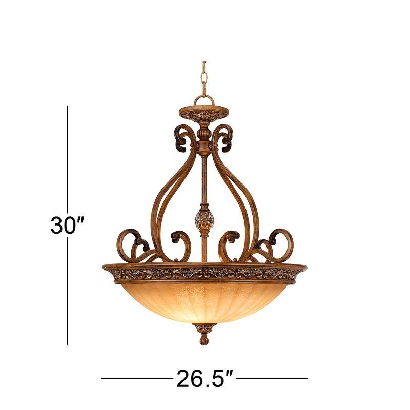 Kathy Ireland Sterling Estate Golden Bronze Pendant Chandelier 26 1/2" Wide Rustic Champagne Bowl Shade 3-Light Fixture for Dining Room Kitchen Island